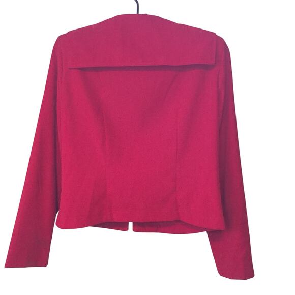 vintage 90s red zip up blazer oversized sailor collar - Picture 3 of 7